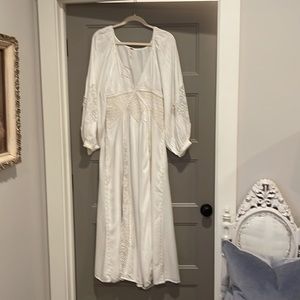 Free People Small Ivory Embroidered and Lace Dress
